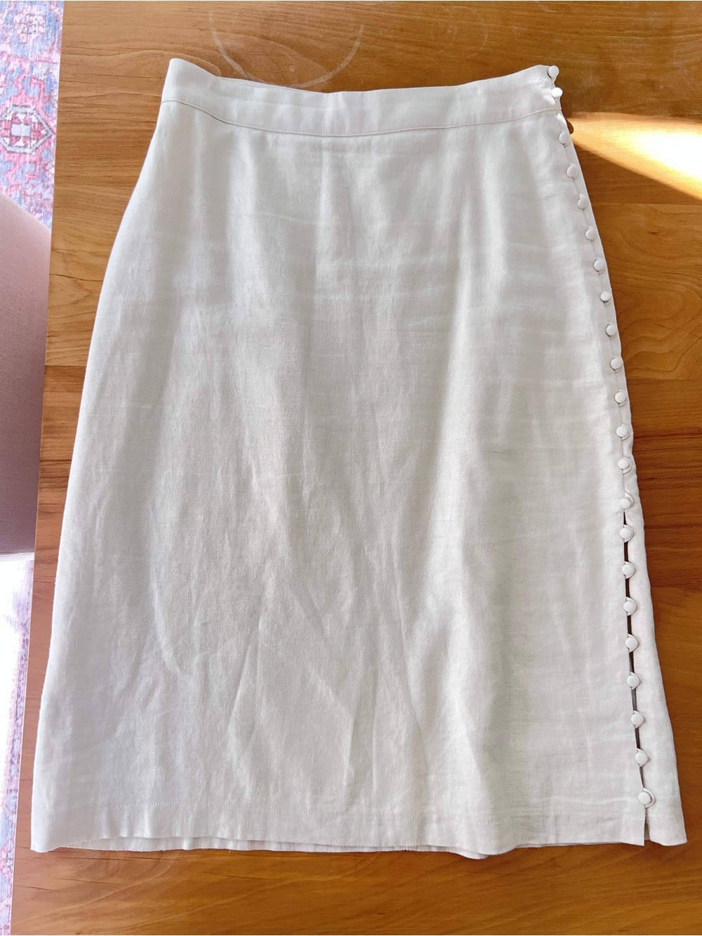 Madewell Cream Button Slit Midi Skirt size 4